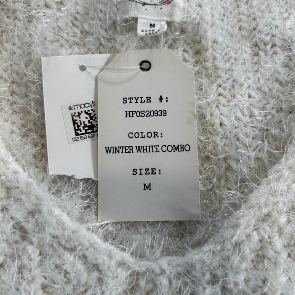 Hippie Rose Fuzzy Sweater Women’s Medium Winter White Combo NWT - Picture 4 of 4